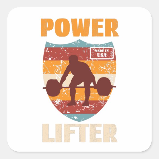 Power Lifter, Weightlifting Sport Canada Classic R Square Sticker (Front)