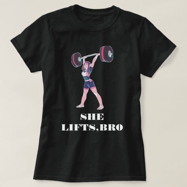 POWER LIFTING HEAVY WEIGHTS WORKOUT WOMEN TSHIRT (Design Front)