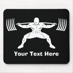 "POWER LIFTING" Power Squat Logo - Customisable Mouse Mat
