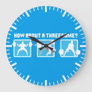 "Power lifting" - Squat, Bench, Deadlift Large Clock