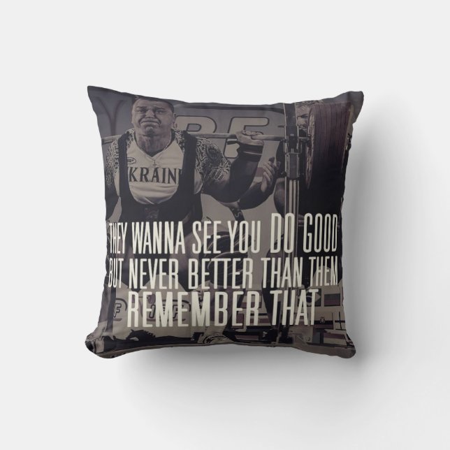 "Power lifting" Squat Motivational Cushion (Front)