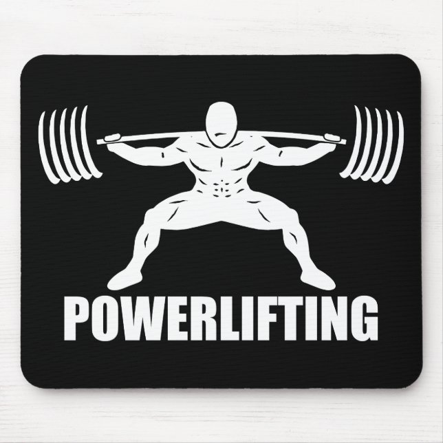 "Power lifting" Squat Motivational Mouse Mat (Front)