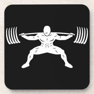 "POWER LIFTING" Sumo Power Squat Illustration Coaster