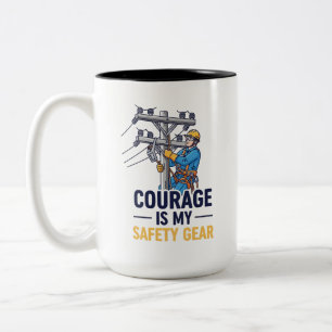 Power Line Worker Inspirational Gift Two-Tone Coffee Mug
