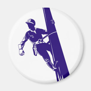 Power Lineman Electrician Electric Worker Magnet