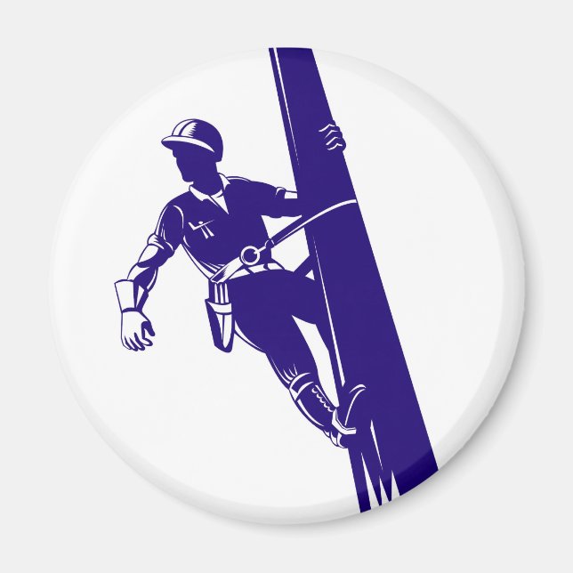 Power Lineman Electrician Electric Worker Magnet (Front)