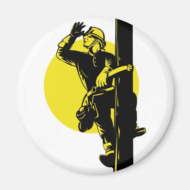 Power Lineman Electrician Electric Worker Magnet (Front)