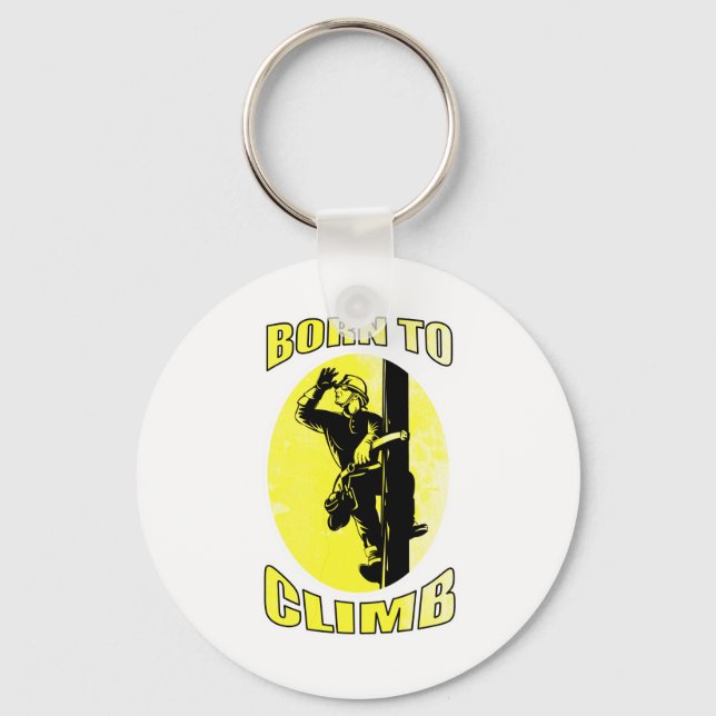 power lineman electrician repairman pole retro key ring (Front)