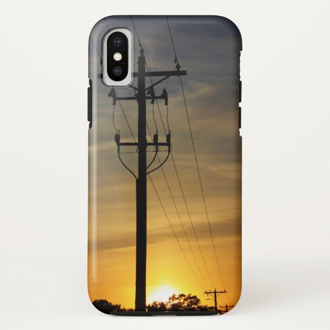 Power Lines in the Sunset Case-Mate iPhone Case (Back)