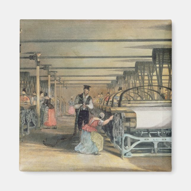 Power loom weaving, 1834 magnet (Front)
