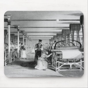 Power Loom Weaving, engraved by J. Tingle, 1835 Mouse Mat