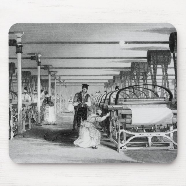 Power Loom Weaving, engraved by J. Tingle, 1835 Mouse Mat (Front)