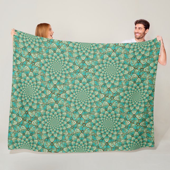 Power Mandala Seamless Pattern 2 Fleece Blanket (In Situ)