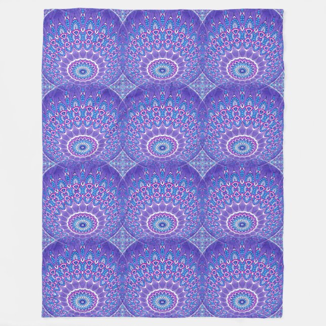 Power Mandala Seamless Pattern 3 Fleece Blanket (Front)