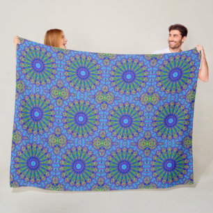 Power Mandala Seamless Pattern 6 Fleece Blanket