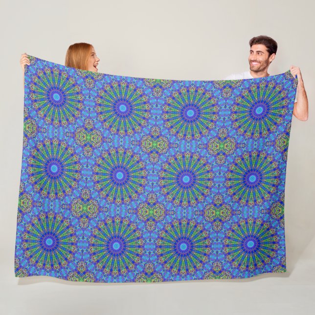 Power Mandala Seamless Pattern 6 Fleece Blanket (In Situ)