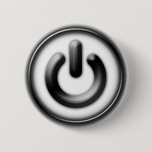Power: Monochrome (white) 6 Cm Round Badge