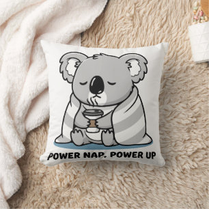 Power Nap Power Up Cute Koala Cushion