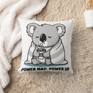 Power Nap Power Up Cute Koala Cushion
