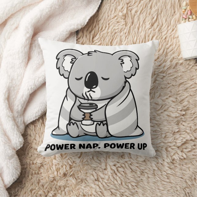 Power Nap Power Up Cute Koala Cushion (Blanket)
