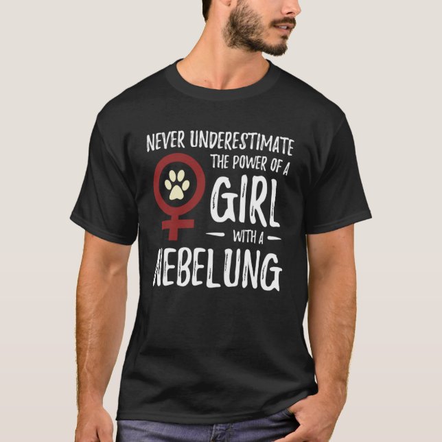Power of Girl With Nebelung for Feminist Cat Mum T-Shirt (Front)