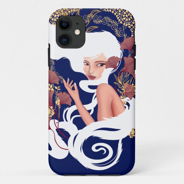 Power Of Mind Art Nouveau Floral Artwork Case-Mate iPhone Case (Back)