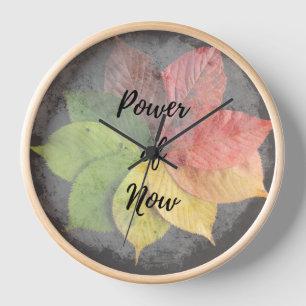 Power of Now - Wall Clock Wooden Frame