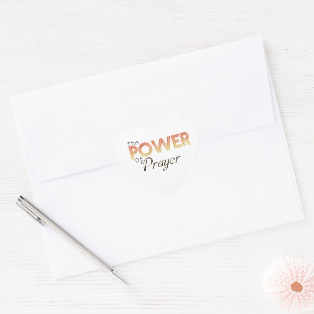 Power of Prayer Heart Sticker (Envelope)