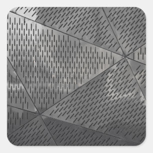 Power of steel construction Stainless Industrial Square Sticker