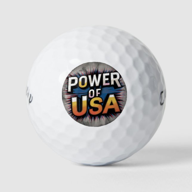 Power of USA Golf Ball - Patriotic American  (Front)