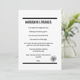 POWER OF WARRIOR'S PRAYER CARD