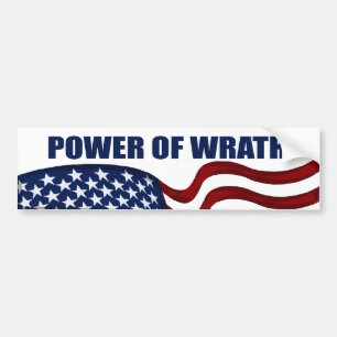 Power of Wrath American Flag Bumper Sticker