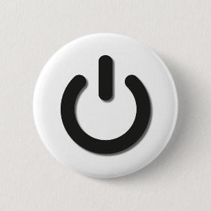 Power Off/On 6 Cm Round Badge