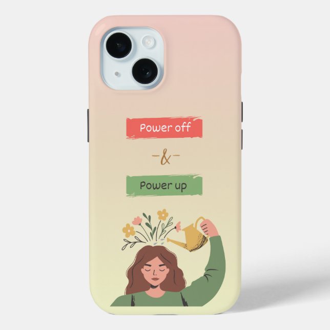 Power Off & Power Up: Mindful Tech Balance iPhone  Case-Mate iPhone Case (Back)