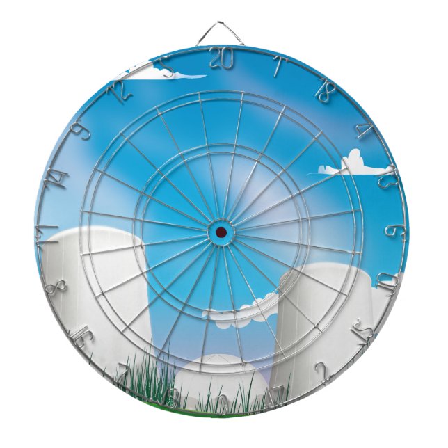Power Plant Cooling Towers Dartboard (Front)