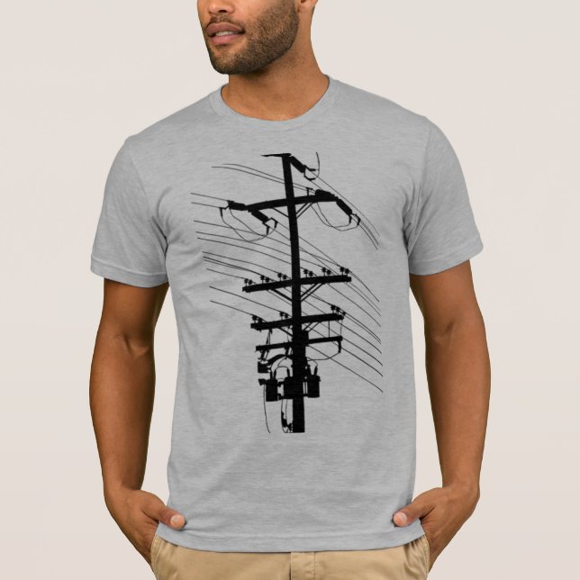 Power Pole Silhouette by Robert Lopo T-Shirt (Front)