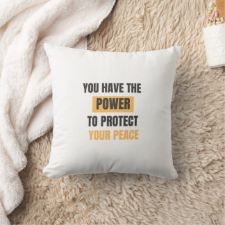 Power Protect Peace, Typographic Pillow cover