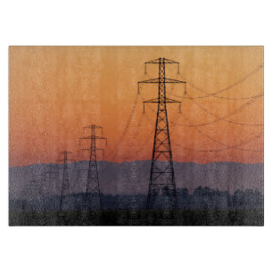 Power Pylons at Sunset Cutting Board