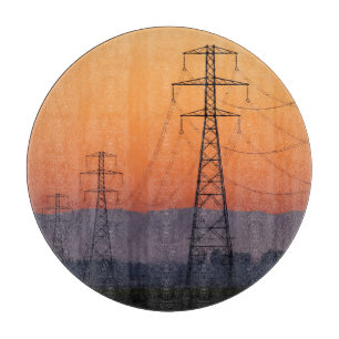 Power Pylons at Sunset Cutting Board