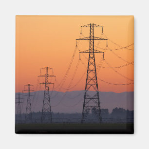 Power Pylons at Sunset Magnet