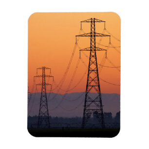 Power Pylons at Sunset Magnet