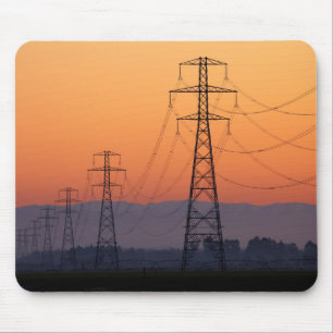 Power Pylons at Sunset Mouse Mat