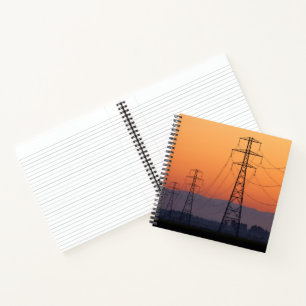 Power Pylons at Sunset Notebook