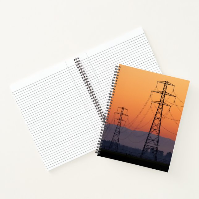 Power Pylons at Sunset Notebook (Inside)