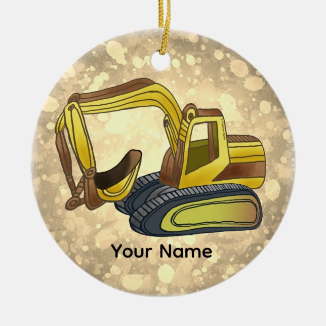 Power Shovel Ceramic Tree Decoration (Front)