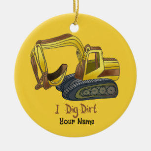 Power Shovel Dig Dirt  Ceramic Tree Decoration