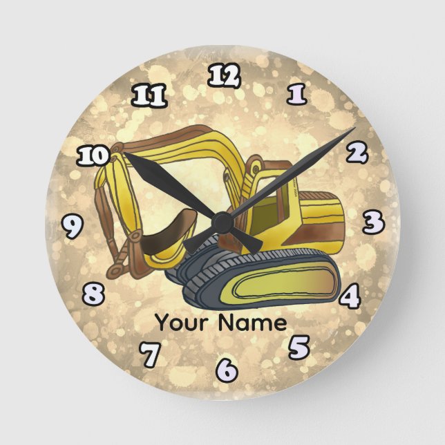 Power Shovel Round Clock (Front)