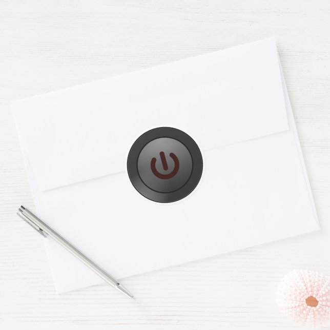 Power 'Sleep Mode' Symbol Classic Round Sticker (Envelope)