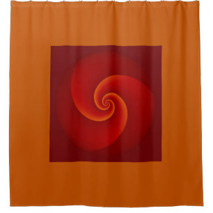 Power Spirals Fractal Pattern - red Shower Curtain