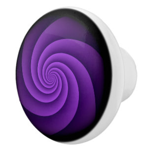 Power Spirals Fractal - violet + your ideas Ceramic Knob